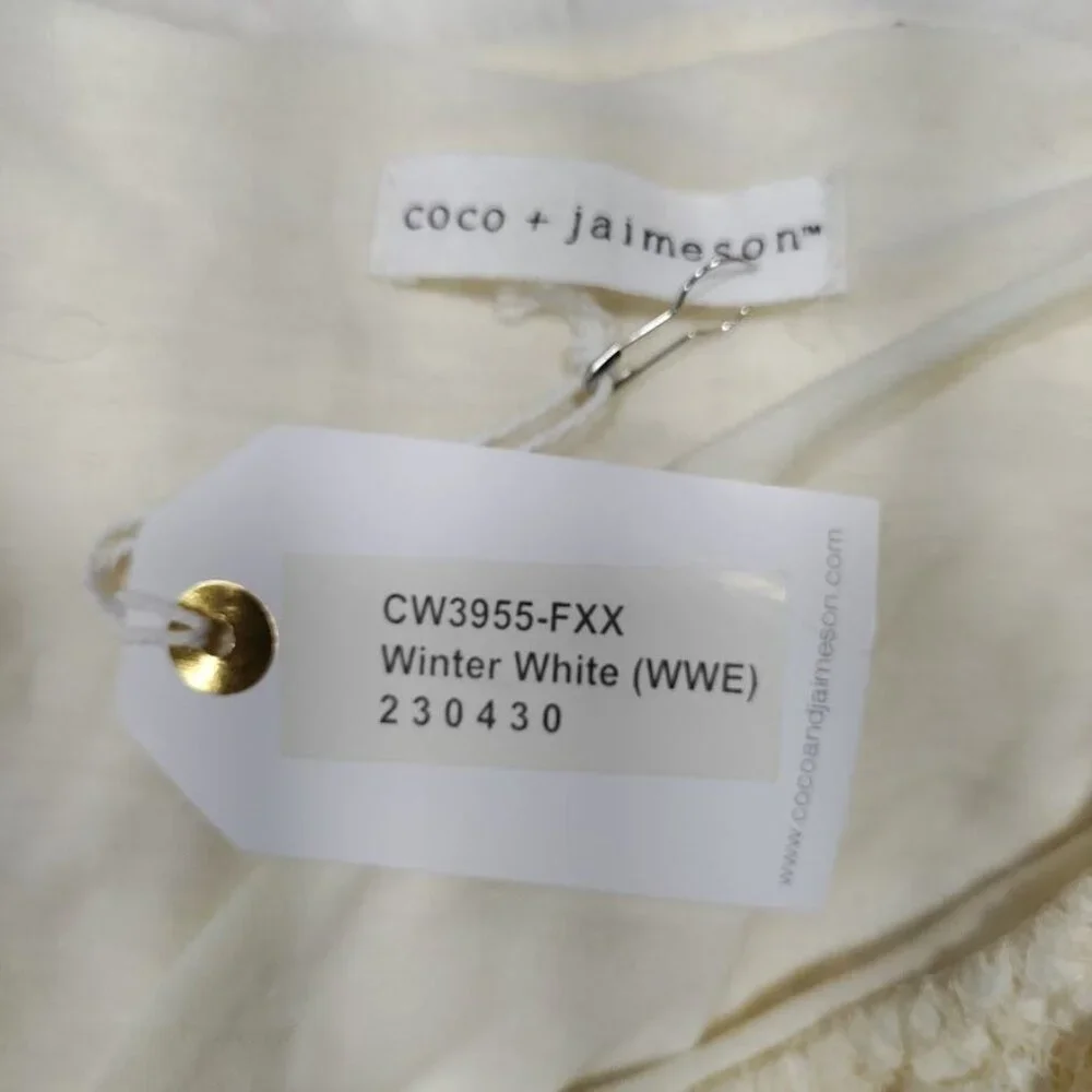 Coco + Jaimeson OffShoulder Lace Ruffle Cream Bodysuit Boho Festive Whimsy Small - Picture 8 of 11